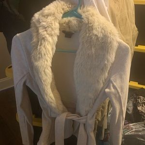 AX faux fur collar wrap/jacket